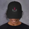 Embroidered Awareness Ribbon Denim Hat — Hands & Pink Ribbon Cap artistic unisex graphic T-shirt