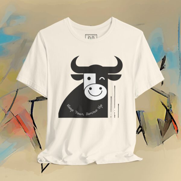 10383434308150451651_v2_2048_custom.jpeg Bull Motivation Tee - No.1 - "Keep Your Horns Up" - Minimalistic Energy Shirt