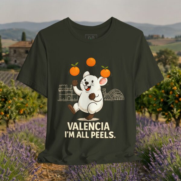European Tourister - Valencia Travel T-Shirt — Spanish Citrus Humor “I’m All Peels”