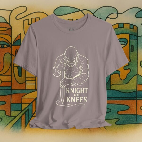 12096650845994100091_v2_2048_custom.jpeg Knight on Knees – Medieval Valor Graphic Tee – product gallery – M · Art & Design