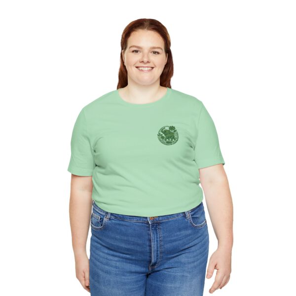 Eco Elephant Globe Embroidered Tee — Sustainable Wildlife Embroidery