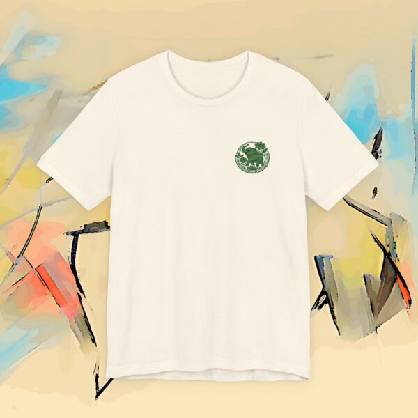 Eco Elephant Globe Embroidered Tee — Sustainable Wildlife Embroidery