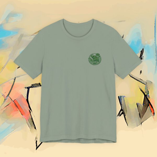 Eco Elephant Globe Embroidered Tee — Sustainable Wildlife Embroidery