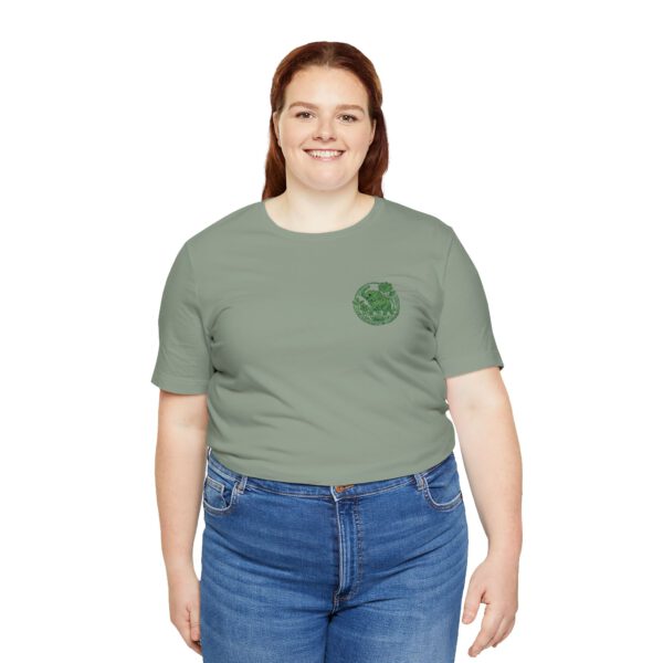 Eco Elephant Globe Embroidered Tee — Sustainable Wildlife Embroidery