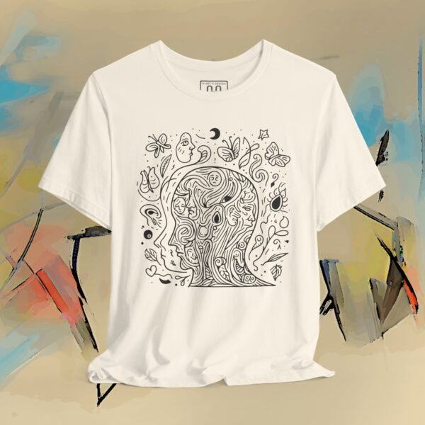 16750124804274409054_v2_2048_custom.jpeg Psychedelic Line Art Tee — Cosmic Mind Floral Doodle T-Shirt artistic unisex graphic T-shirt