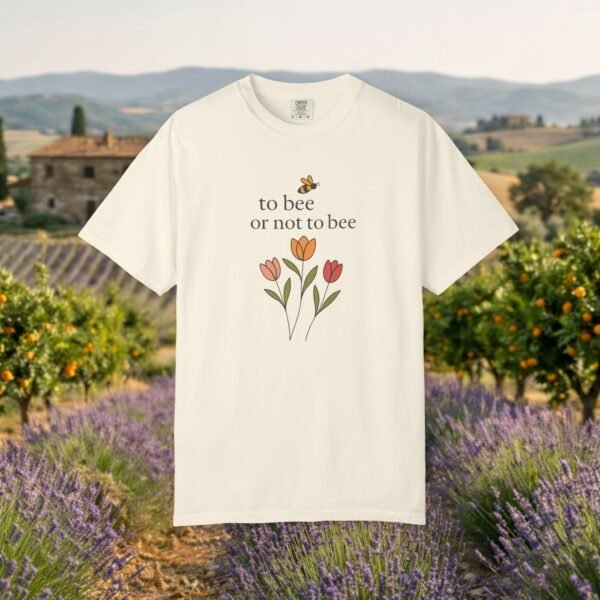 To Bee or Not to Bee Comfort Colors Shirt — Bee & Tulip Nature Tee – product gallery – M · Art & Design