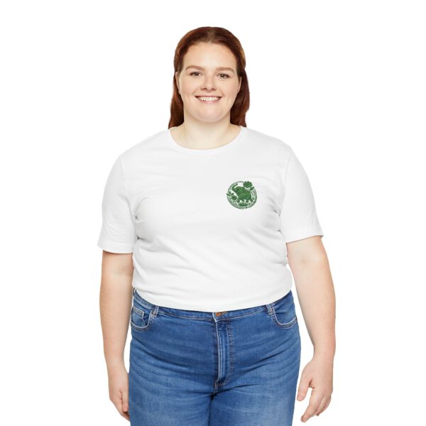 Eco Elephant Globe Embroidered Tee — Sustainable Wildlife Embroidery