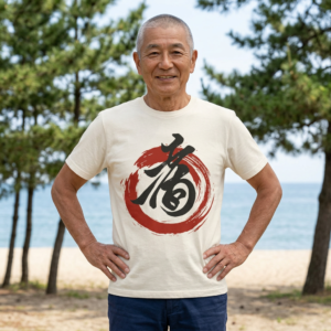 Japanese Calligraphy T-Shirt - Kotobuki Longevity Kanji Ink Brush Design artistic unisex graphic T-shirt