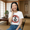 Japanese Calligraphy T‑Shirt - Kichi Good Luck Ink Brush Design artistic unisex graphic T-shirt