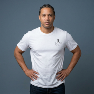 Hands of Hope — Black Ribbon Cancer Awareness T‑Shirt artistic unisex graphic T-shirt