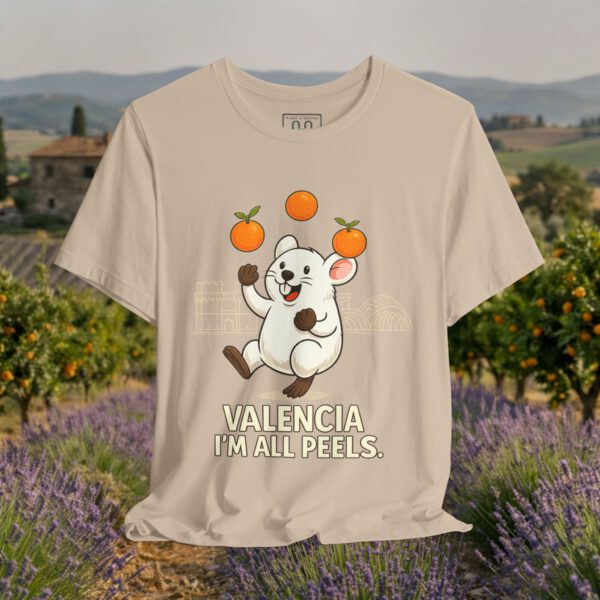 European Tourister - Valencia Travel T-Shirt — Spanish Citrus Humor “I’m All Peels”