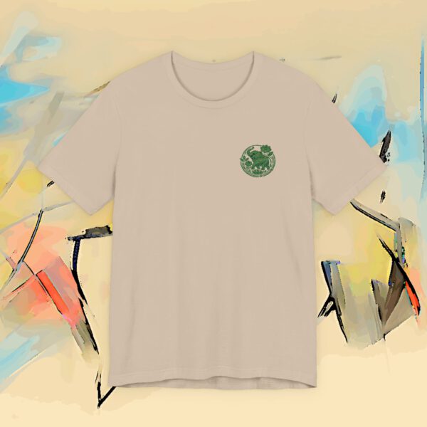Eco Elephant Globe Embroidered Tee — Sustainable Wildlife Embroidery