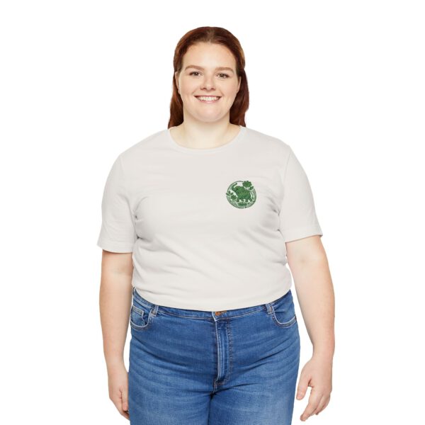 Eco Elephant Globe Embroidered Tee — Sustainable Wildlife Embroidery