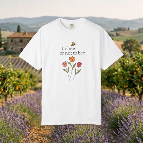 To Bee or Not to Bee Comfort Colors Shirt — Bee & Tulip Nature Tee – product gallery – M · Art & Design