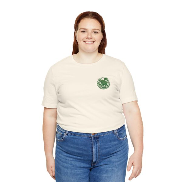 Eco Elephant Globe Embroidered Tee — Sustainable Wildlife Embroidery
