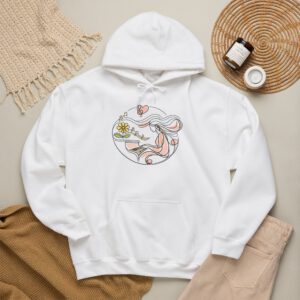 Floral Moon Goddess Hoodie — Boho Celestial Graphic Sweatshirt - Romantic Piano