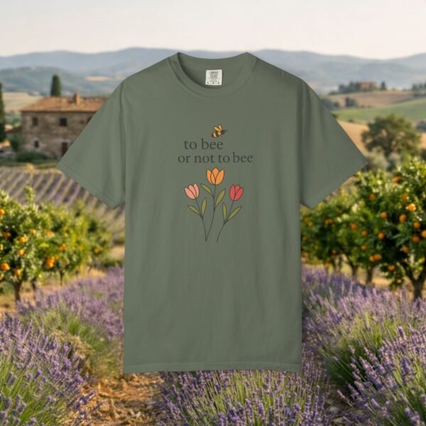 To Bee or Not to Bee Comfort Colors Shirt — Bee & Tulip Nature Tee – product gallery – M · Art & Design