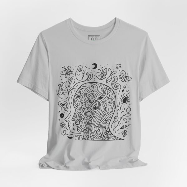 9880077802228193746_2048.jpeg Psychedelic Line Art Tee — Cosmic Mind Floral Doodle T-Shirt