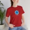 Laid-back flower T-Shirt "Kann man machen." - blue artistic unisex graphic T-shirt