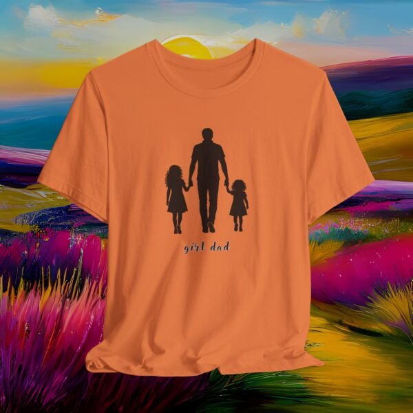Girl Dad T-Shirt — Silhouette Father with Two Daughters Tee | Father’ Day Gift /2 – product gallery – M · Art & Design