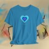Cheeky heart T-Shirt "Wen juckts." - blue purple – product gallery – M · Art & Design