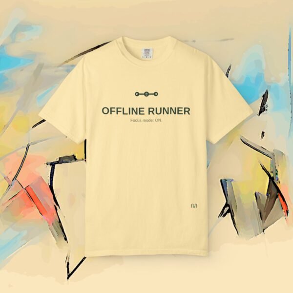 OFFLINE RUNNER – Premium Running Tee — Run Your Story (Light Colors) – Running Bella+Canvas T-shirt by Martume (Detail view)
