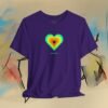 Cheeky heart T-Shirt "Wen juckts." - green orange – product gallery – M · Art & Design