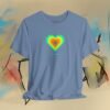 Cheeky heart T-Shirt "Wen juckts." - green orange – product gallery – M · Art & Design