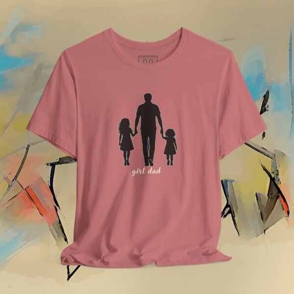Girl Dad T-Shirt — Father Silhouette with Two Daughters Tee – product gallery – M · Art & Design