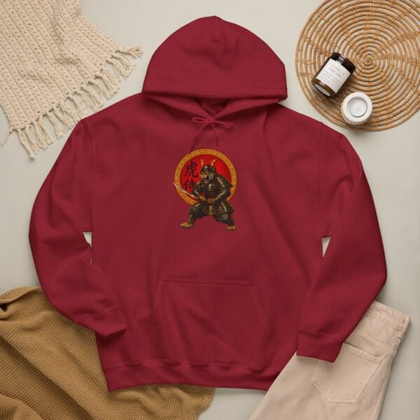 Tiger Samurai Hoodie — Streetwear Warrior with 勇 Emblem – product gallery – M · Art & Design