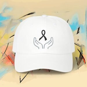 Skin Cancer Awareness Embroidered Black Ribbon Dad Cap artistic unisex graphic T-shirt