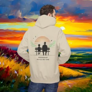 Friendship As Old As Time Hoodie — Vintage Sunset Bench Friends Pullover artistic unisex graphic T-shirt