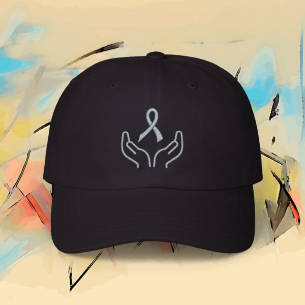 18222990631847162302_2048_custom.jpeg Supporting Hands & Lavender Ribbon Cap - Embroidered Awareness Ribbon Denim Hat artistic unisex graphic T-shirt