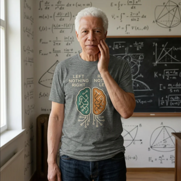 Brain Circuit Tee — "Left Nothing Right / Right Nothing Left" Tech Humor T-Shirt artistic unisex graphic T-shirt