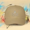 2222100504817219905_2048_custom.jpeg Supporting Hands & Lavender Ribbon Cap - Embroidered Awareness Ribbon Denim Hat – product gallery – M · Art & Design