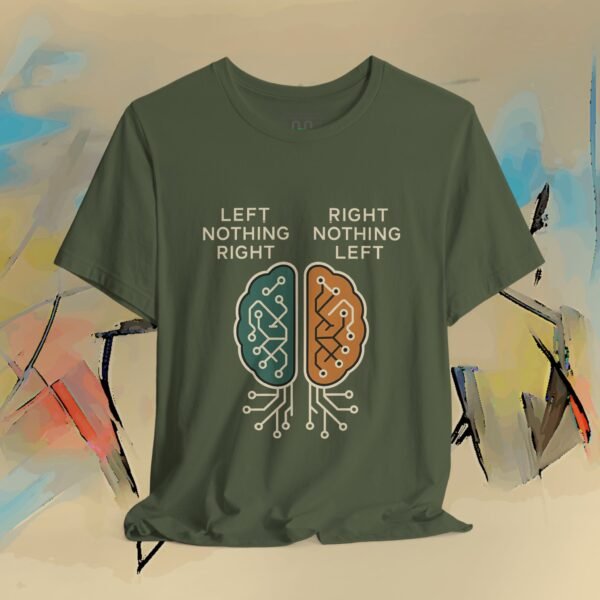 Brain Circuit Tee — "Left Nothing Right / Right Nothing Left" Tech Humor T-Shirt – product gallery – M · Art & Design