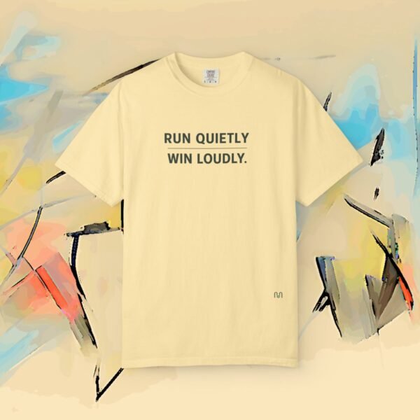 Run Quietly Light Colors – Ultimate Comfort Colors Premium Running Philosophy Tee – Running Bella+Canvas T-shirt by Martume (Additional view 8)
