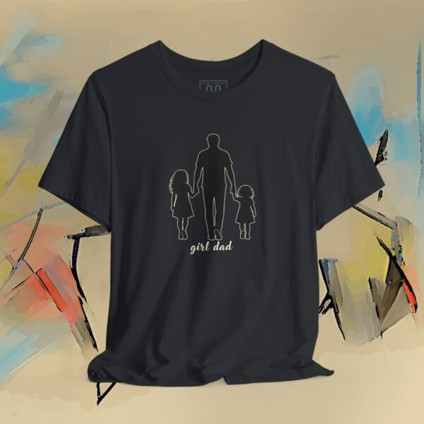 Girl Dad T-Shirt — Father Silhouette with Two Daughters Tee – product gallery – M · Art & Design