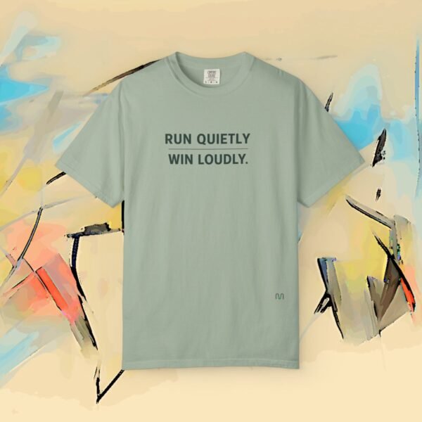 Run Quietly Light Colors – Ultimate Comfort Colors Premium Running Philosophy Tee – Running Bella+Canvas T-shirt by Martume (Back view)