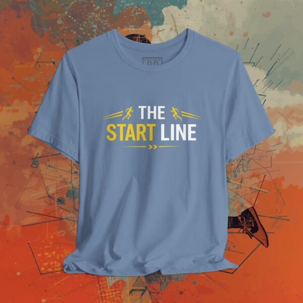 THE START LINE — Minimalist Runner Graphic - Run the Story Tee – product gallery – M · Art & Design