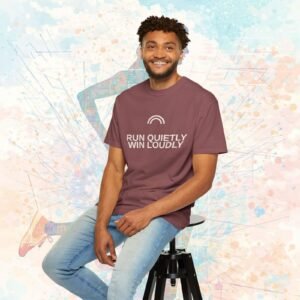 Run Quietly — Win Loudly - Running Tee artistic unisex graphic T-shirt