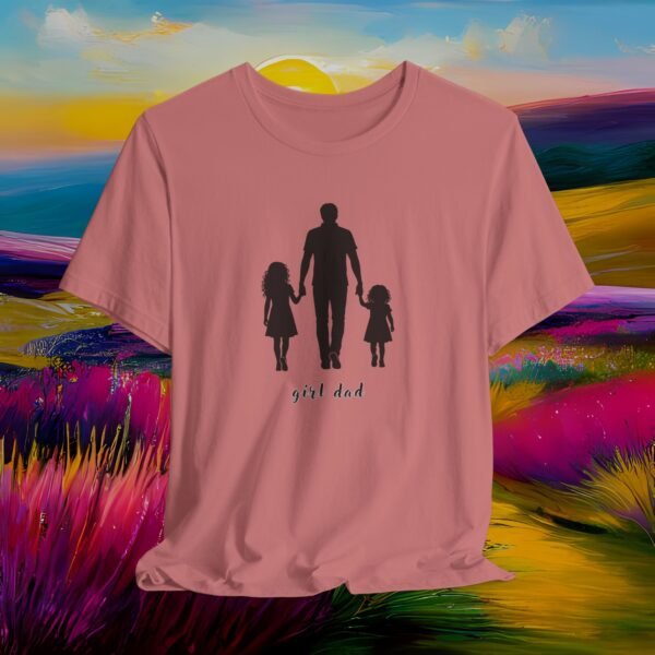 Girl Dad T-Shirt — Silhouette Father with Two Daughters Tee | Father’ Day Gift /2 – product gallery – M · Art & Design