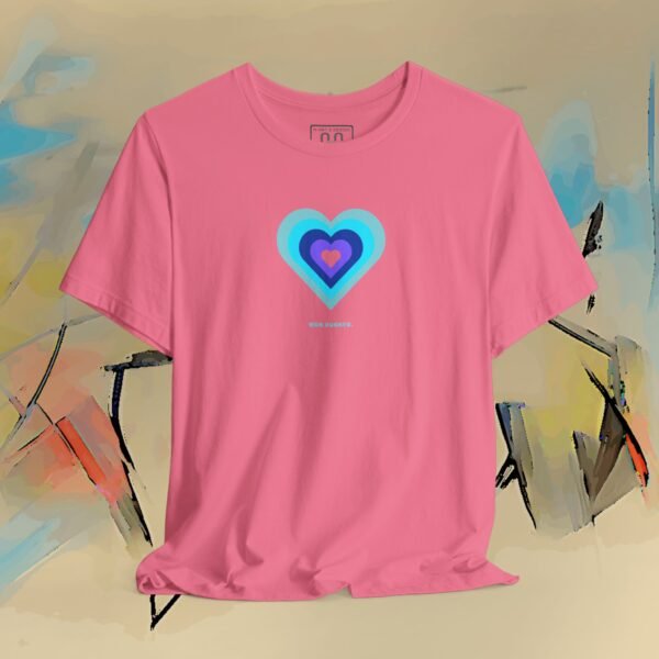 Cheeky heart T-Shirt "Wen juckts." - blue purple – product gallery – M · Art & Design