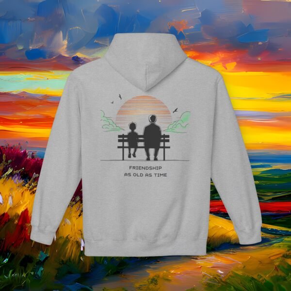 7559626564271275448_2048_custom-1.jpeg Friendship As Old As Time Hoodie — Vintage Sunset Bench Friends Pullover – product gallery – M · Art & Design