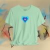 Cheeky heart T-Shirt "Wen juckts." - blue purple – product gallery – M · Art & Design