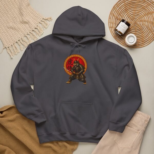 Tiger Samurai Hoodie — Streetwear Warrior with 勇 Emblem – product gallery – M · Art & Design