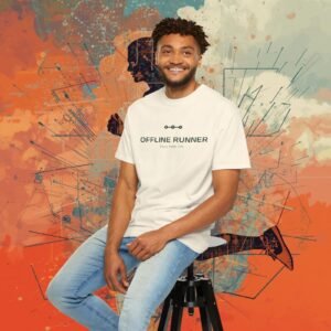 9051794366904115382_2048_custom-1.jpeg OFFLINE RUNNER – Premium Running Tee — Run Your Story artistic unisex graphic T-shirt