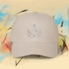 9178318301184343774_2048_custom.jpeg Supporting Hands & Lavender Ribbon Cap - Embroidered Awareness Ribbon Denim Hat – product gallery – M · Art & Design