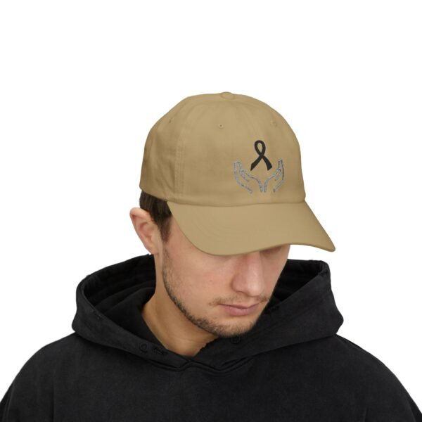 Skin Cancer Awareness Embroidered Black Ribbon Dad Cap – product gallery – M · Art & Design