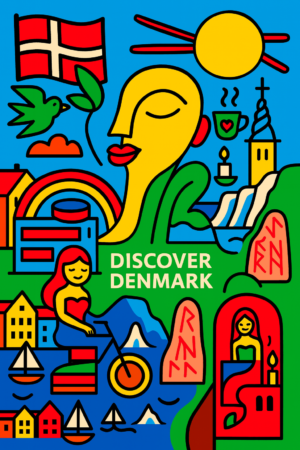 “Discover Denmark” Poster (2) – Scandinavian Wall Art Printable (A4 PDF) artistic unisex graphic T-shirt